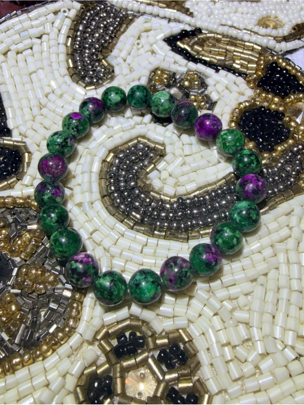 8mm Handcrafted Ruby in Zoisite Stretch Bracelet